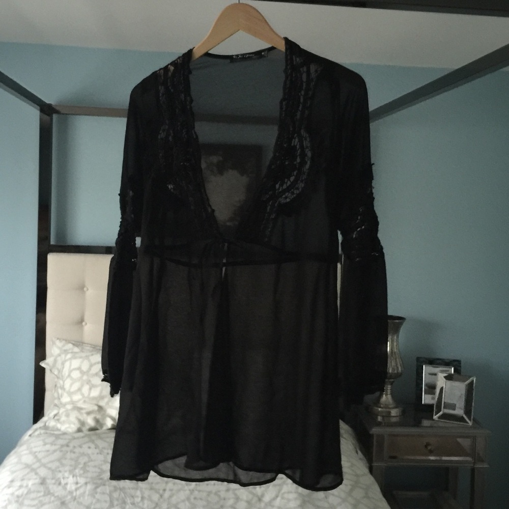 EUC For Love & Lemons Skivvies Sm Black SwimCover